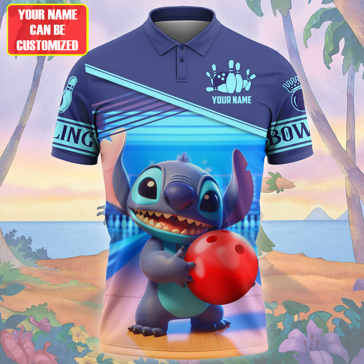 Personalized Name Bowling QB3 All Over Printed Unisex Shirt QB290306