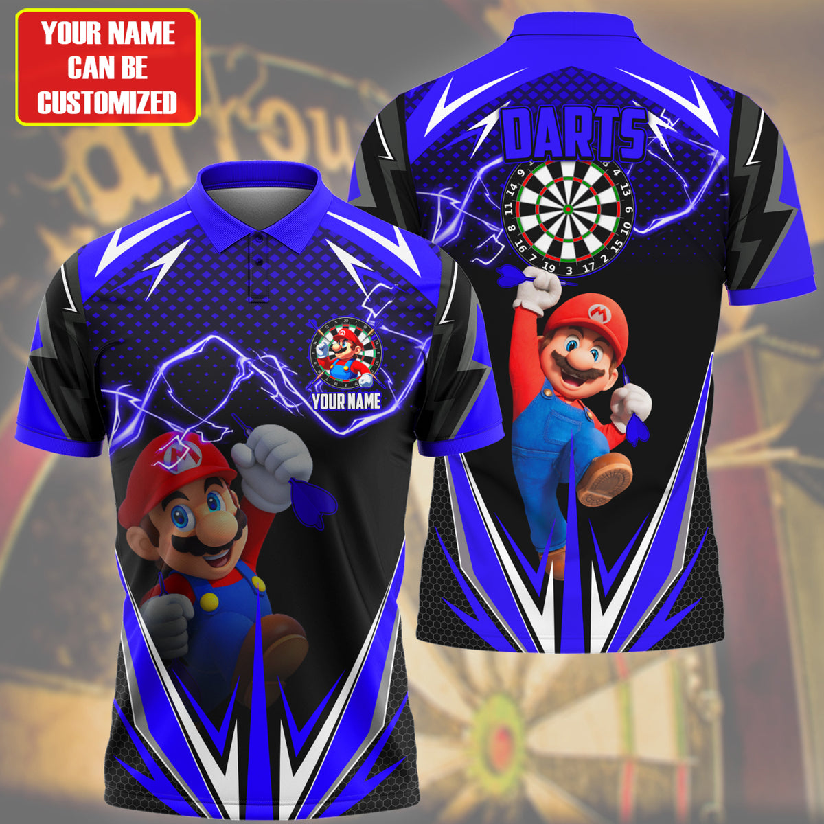 Personalized Name SM Darts Blue Version All Over Printed Unisex Shirt S010404