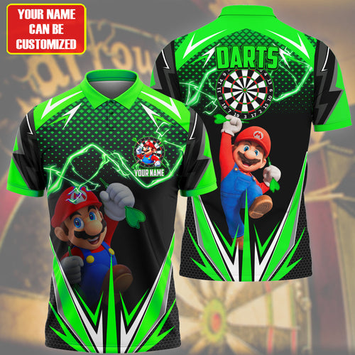 Personalized Name SM Darts Green Version All Over Printed Unisex Shirt S010404