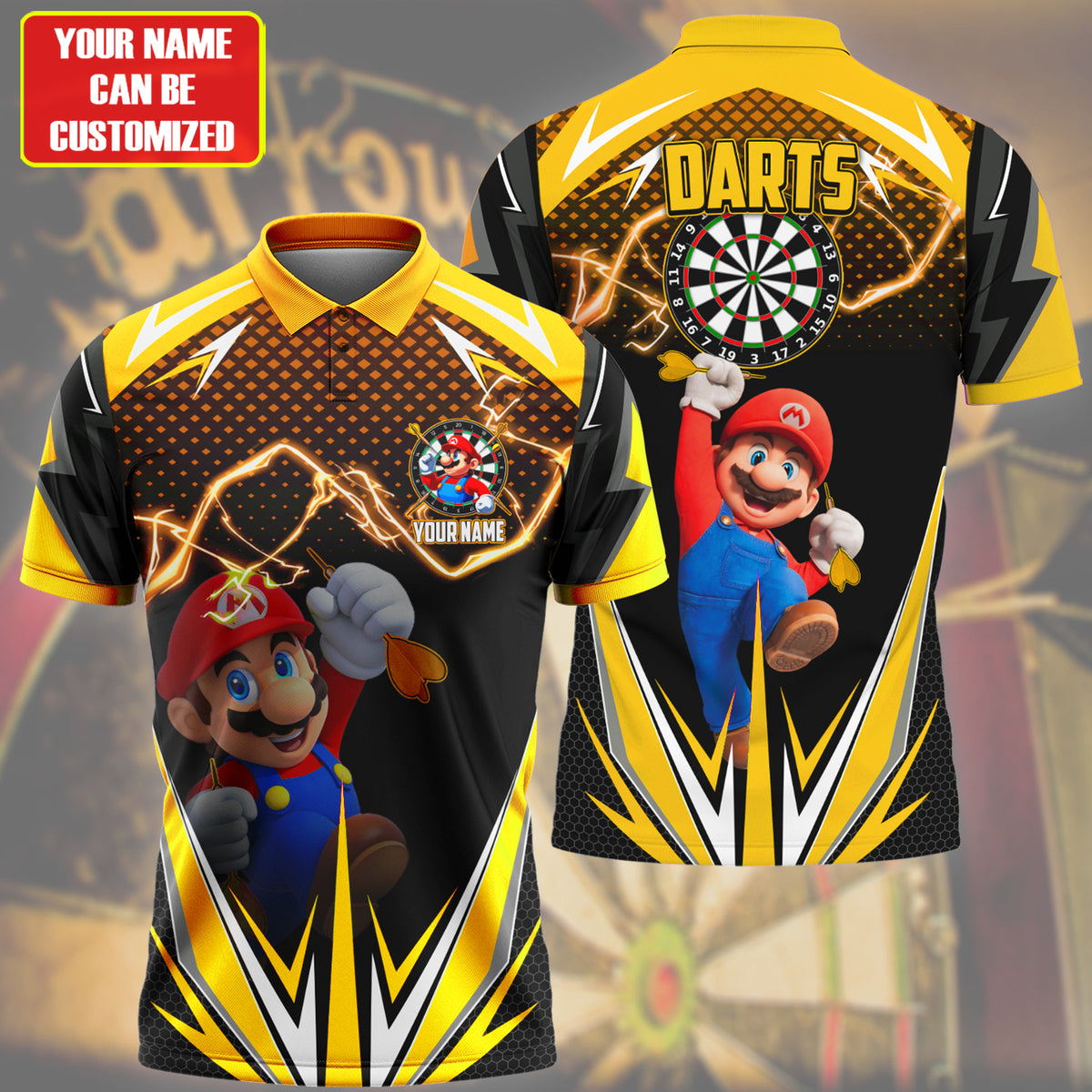 Personalized Name SM Darts Yellow Version All Over Printed Unisex Shirt S010404