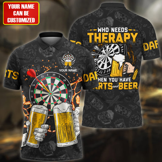 Dart and Beer Personalized Name 3D Shirt For Darts Player S010602