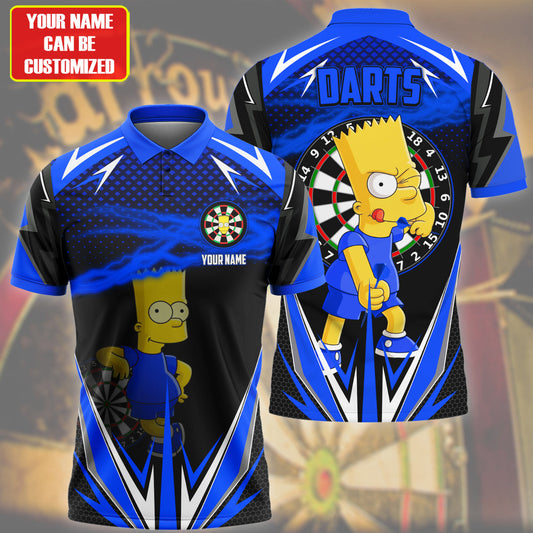 Personalized Name TS Bart Darts Blue Version All Over Printed Unisex Shirt S020402