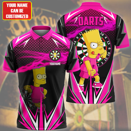 Personalized Name TS Bart Darts Pink Version All Over Printed Unisex Shirt S020402
