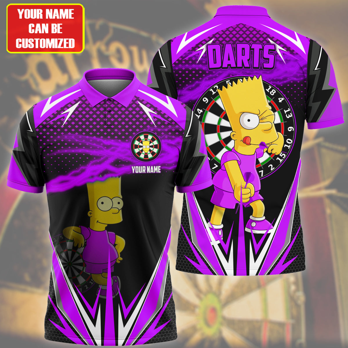 Personalized Name TS Bart Darts Purple Version All Over Printed Unisex Shirt S020402