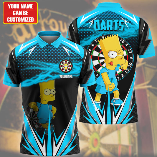 Personalized Name TS Bart Darts Teal Version All Over Printed Unisex Shirt S020402