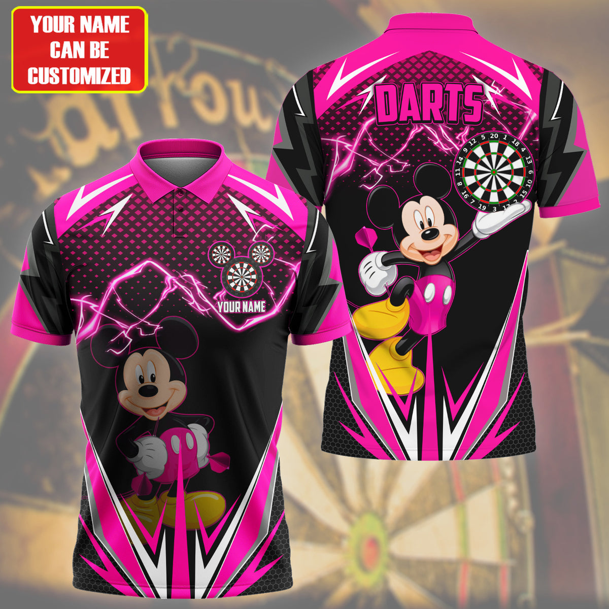 Personalized Name Mk Darts S3 Pink Version All Over Printed Unisex Shirt S020504