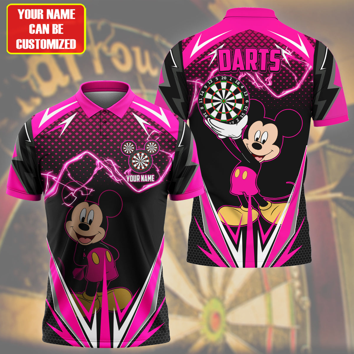 Personalized Name Mk Darts S5 Pink Version All Over Printed Unisex Shirt S020505
