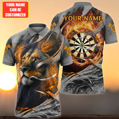 Dartboard Lion Personalized Name 3D Shirt For Darts Player S020802