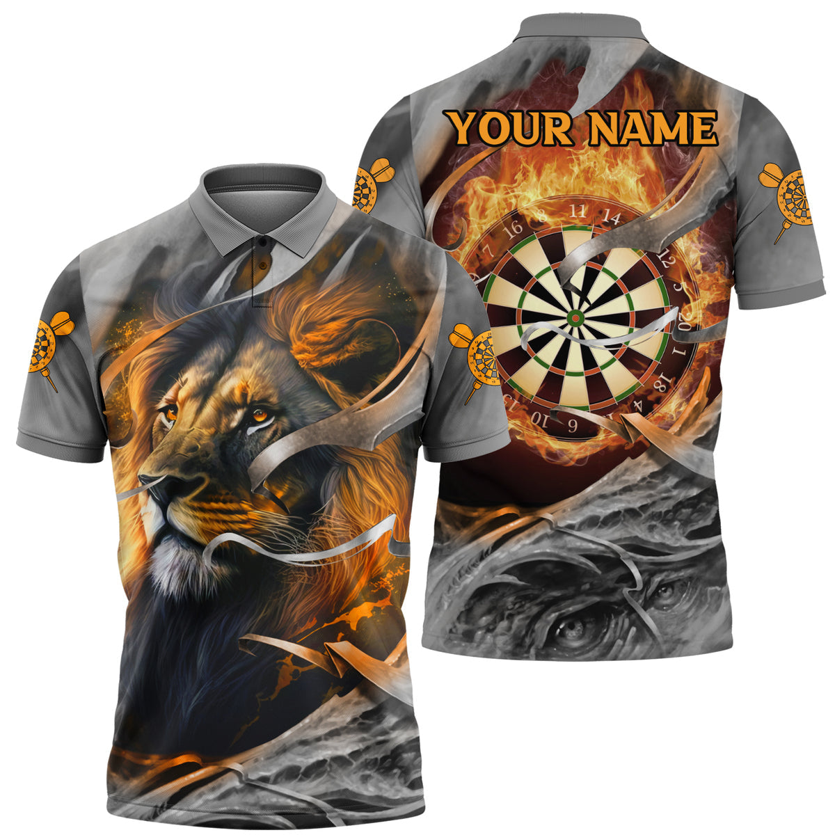 Dartboard Lion Personalized Name 3D Shirt For Darts Player S020802
