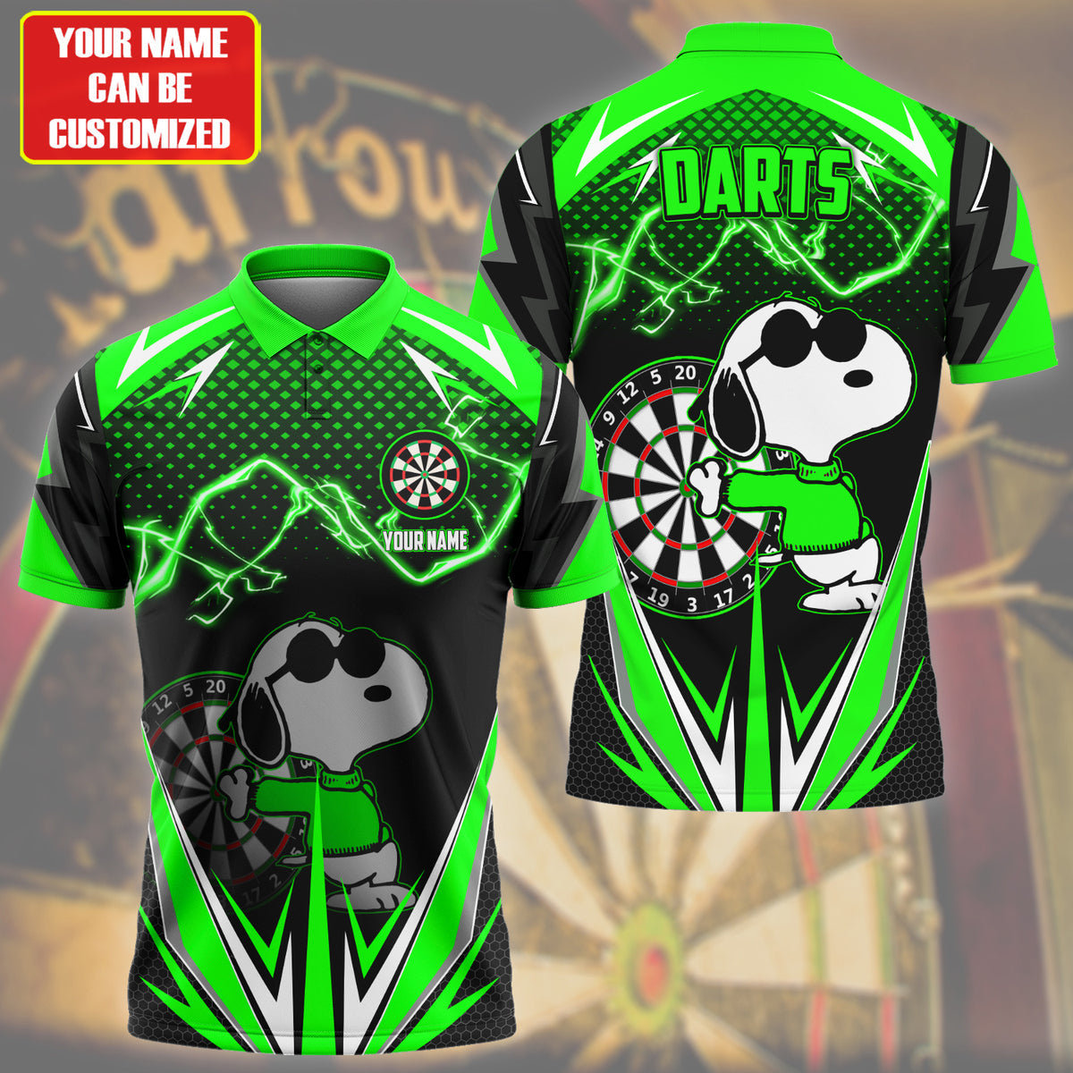 Personalized Name SNP Darts V3 Green Version All Over Printed Unisex Shirt S030603