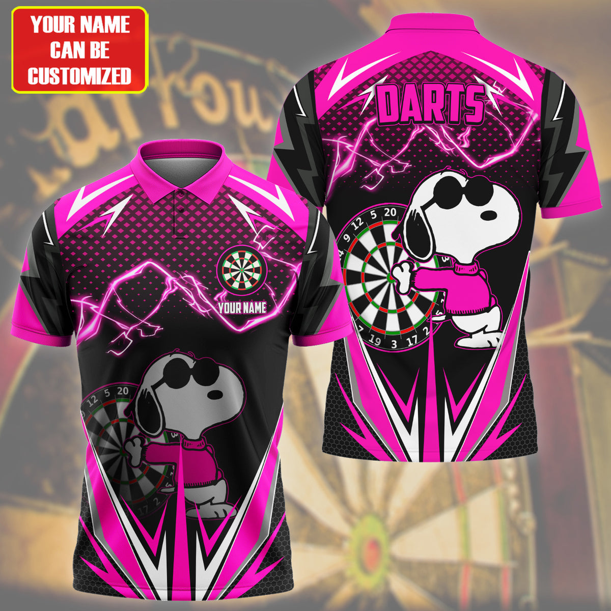 Personalized Name SNP Darts V3 Pink Version All Over Printed Unisex Shirt S030603