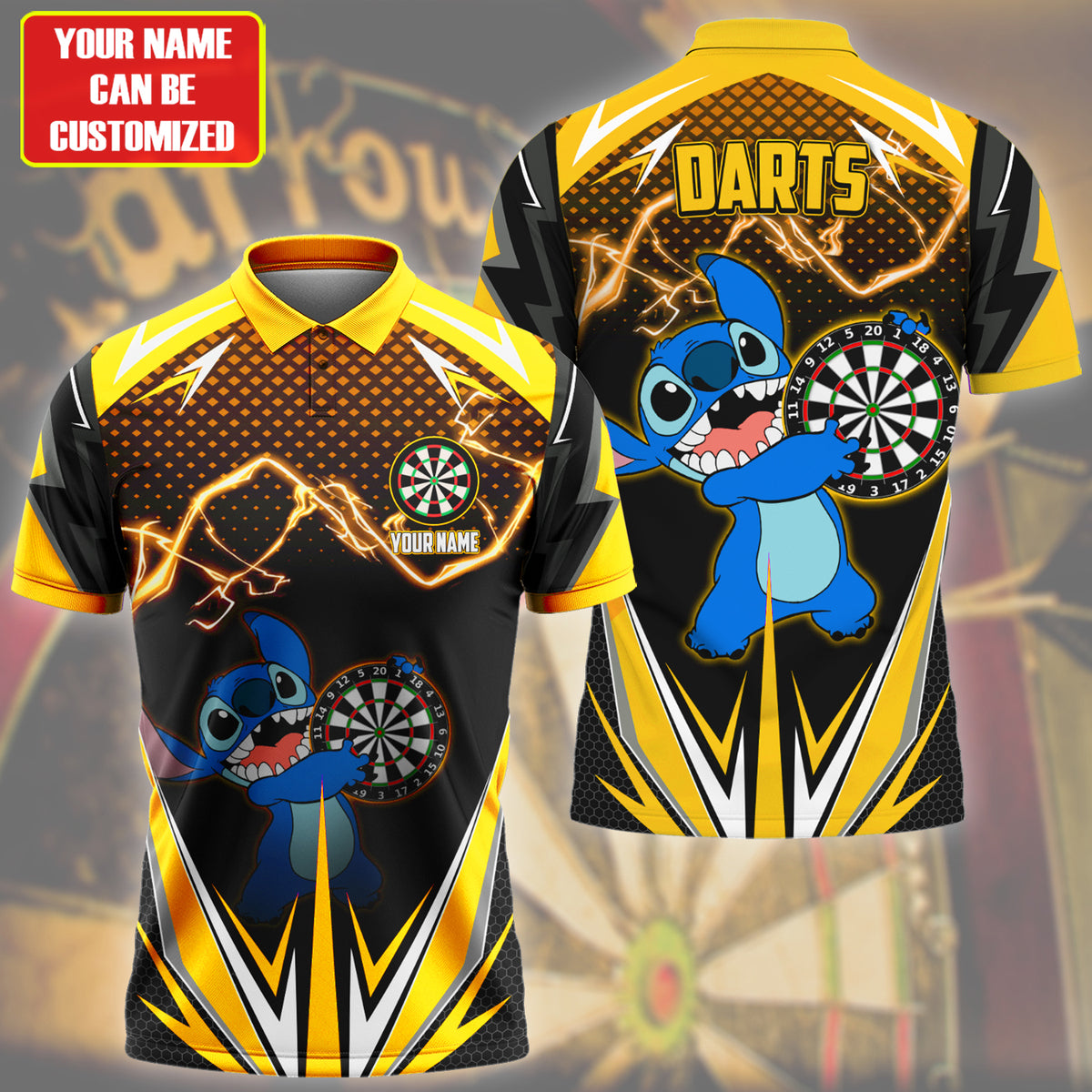 Personalized Name St Darts S10 Yellow Version All Over Printed Unisex Shirt S050701