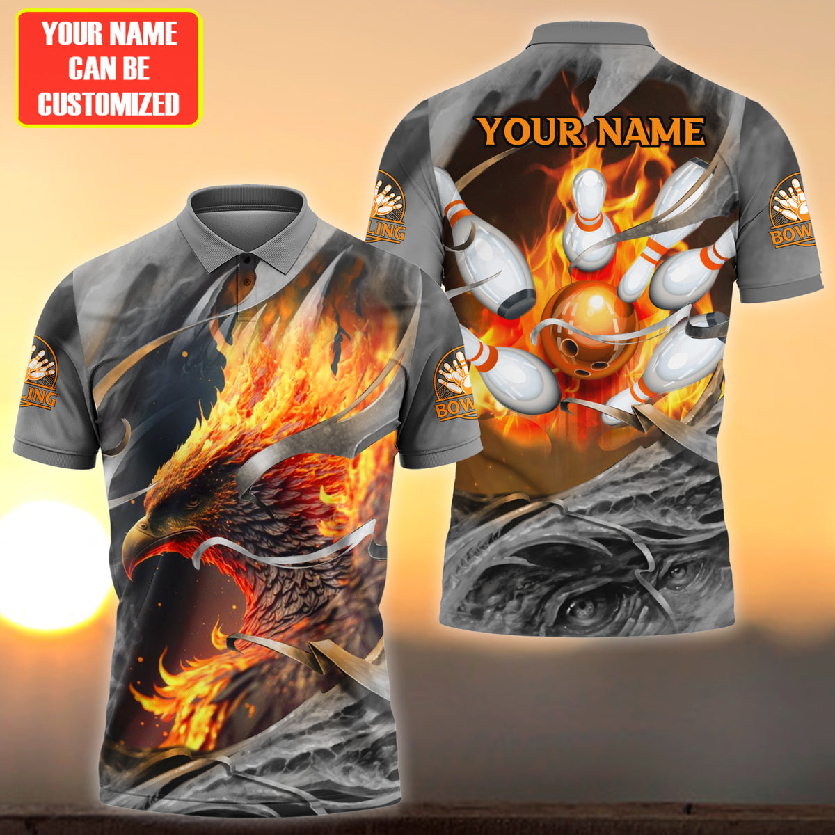 Personalized Name Phoenix Bowling All Over Printed Unisex Shirt S060603