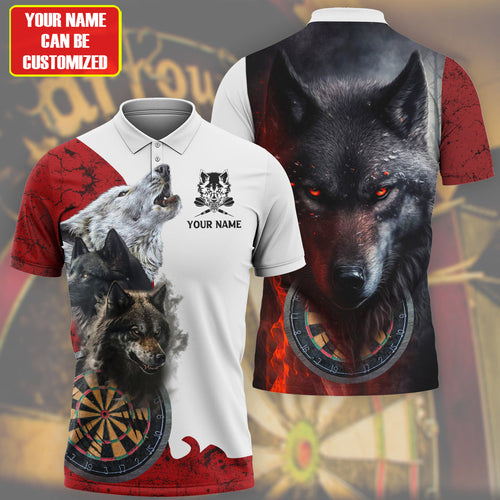 Dartboard Wolf Rising Personalized Name 3D Shirt For Darts Player S070601