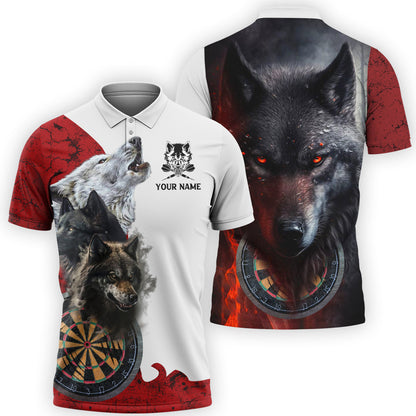 Dartboard Wolf Rising Personalized Name 3D Shirt For Darts Player S070601