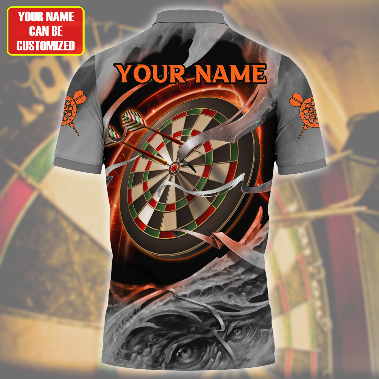 Dartboard Orange Bull Personalized Name 3D Shirt For Darts Player S070704