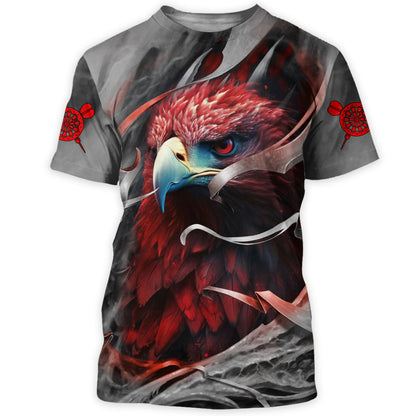 Dartboard Red Eagle Personalized Name 3D Shirt For Darts Player S070702