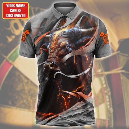 Dartboard Orange Bull Personalized Name 3D Shirt For Darts Player S070704