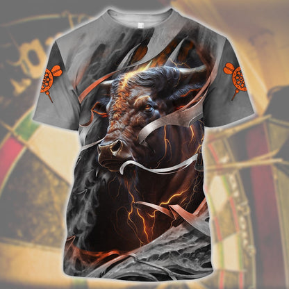 Dartboard Orange Bull Personalized Name 3D Shirt For Darts Player S070704