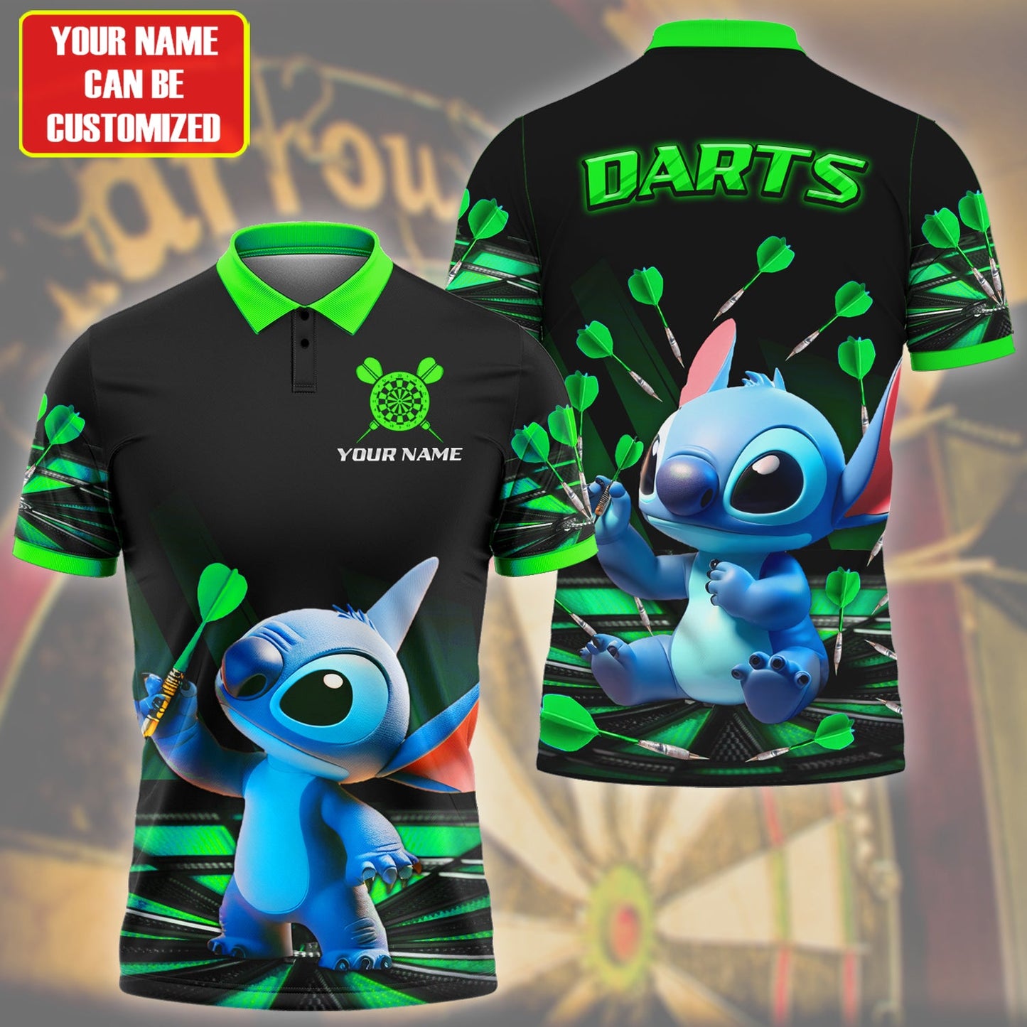 Personalized Name St Darts S15 Green Version All Over Printed Unisex Shirt S080201