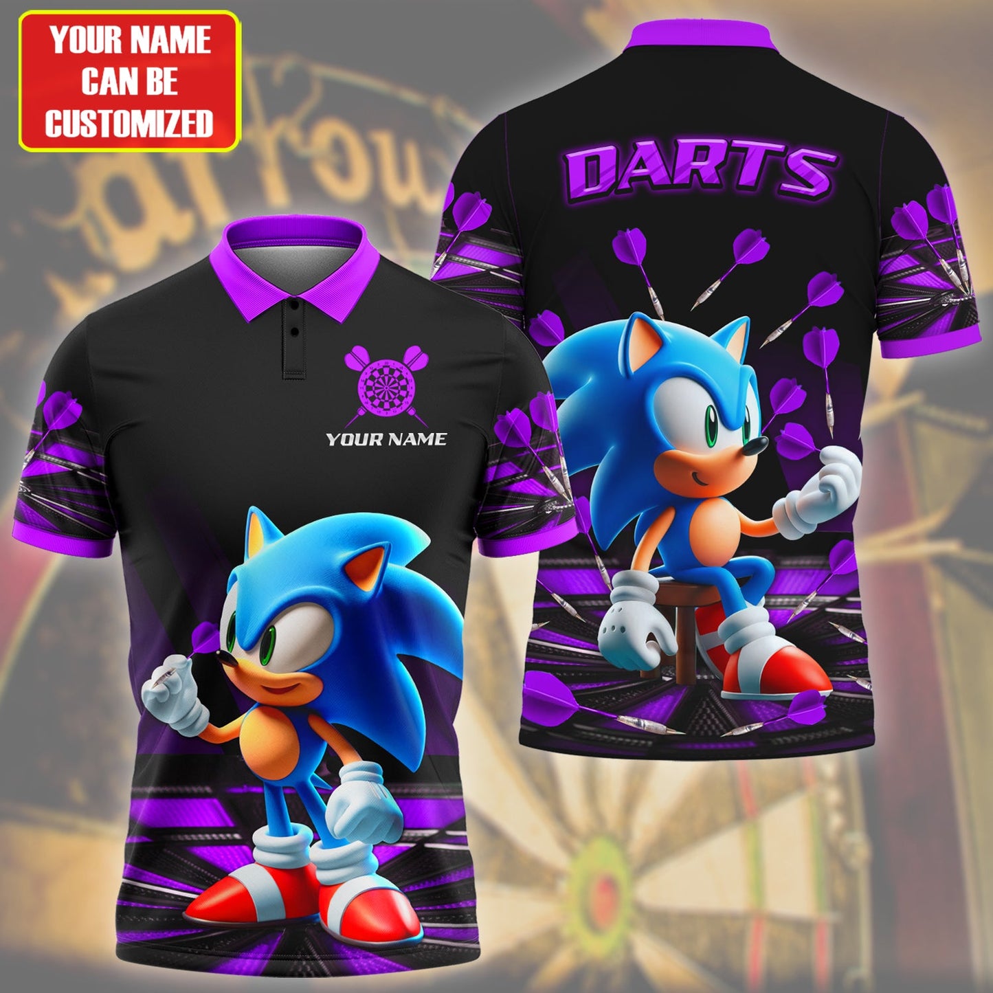 Personalized Name Sn Darts S2 Purple All Over Printed Unisex Shirt S080202