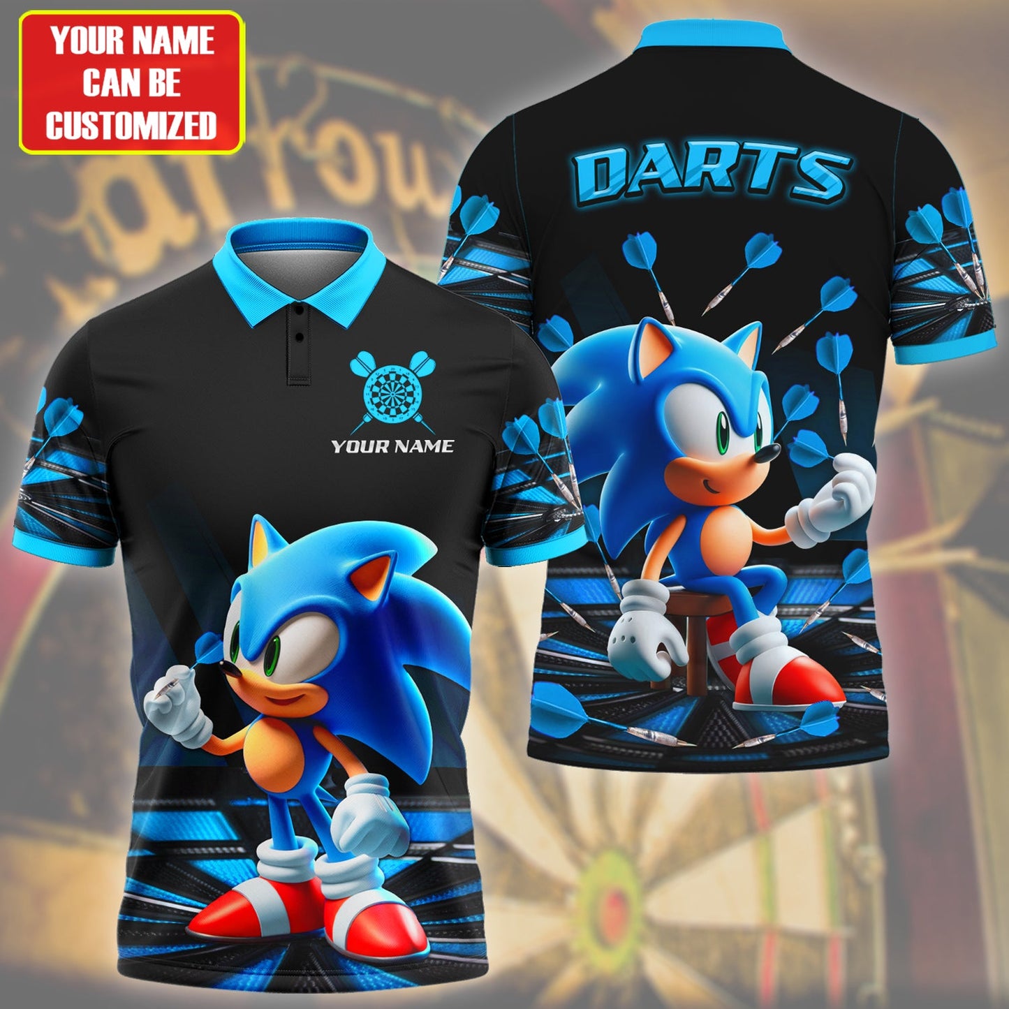 Personalized Name Sn Darts S2 Teal All Over Printed Unisex Shirt S080202