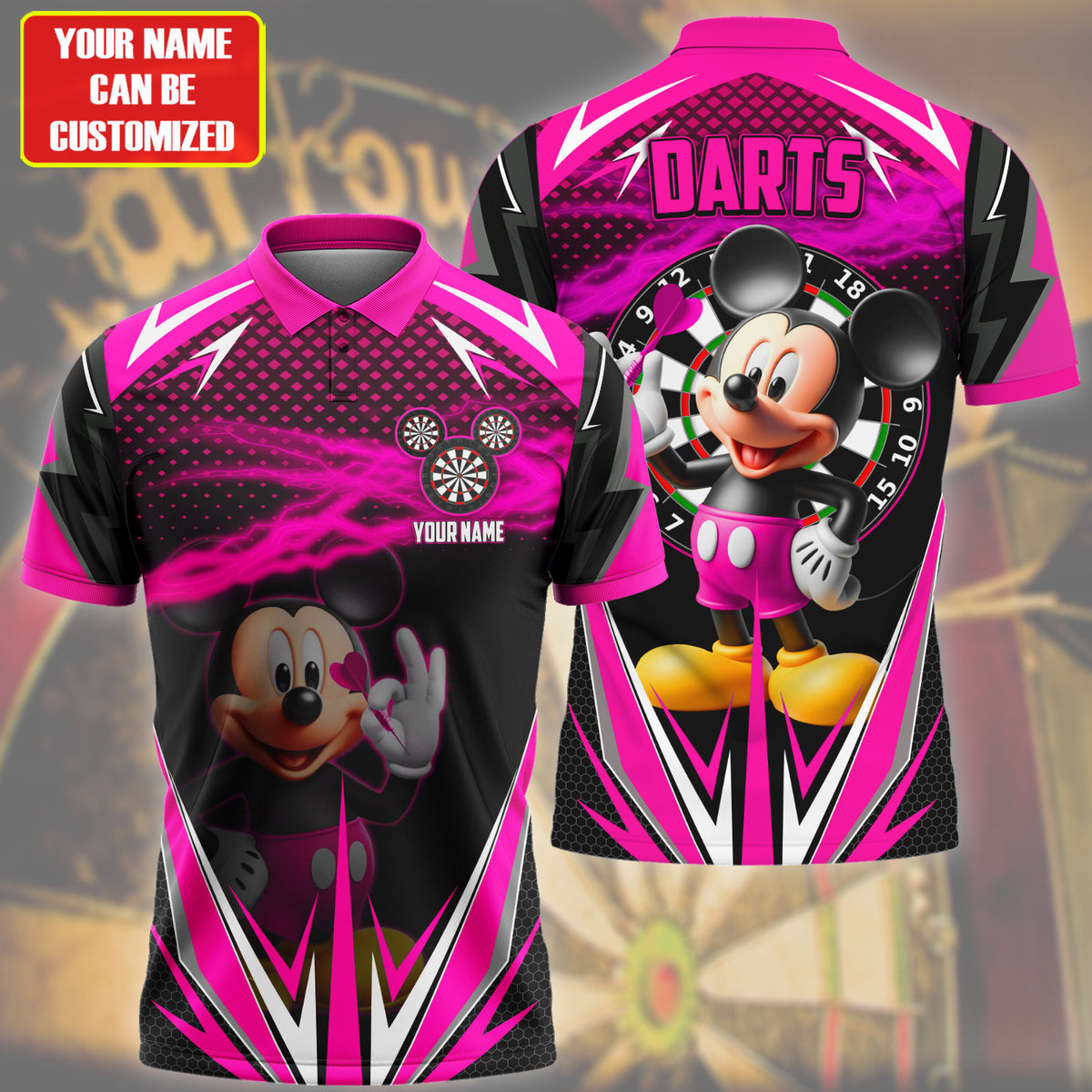 Personalized Name Mk Darts S2 Pink Version All Over Printed Unisex Shirt S080401