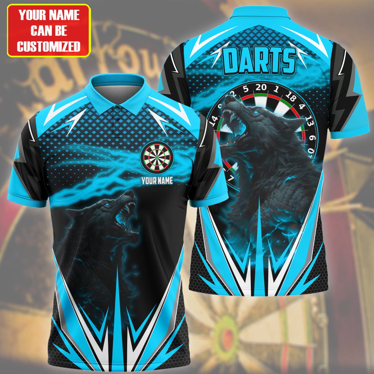 Personalized Name Werewolf Darts Teal Version All Over Printed Unisex Shirt S080402