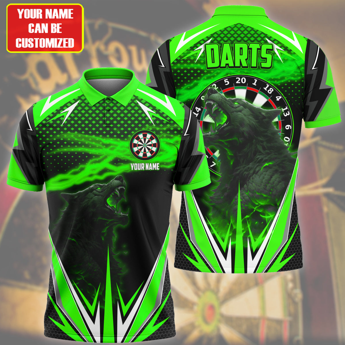 Personalized Name Werewolf Darts Green Version All Over Printed Unisex Shirt S080402