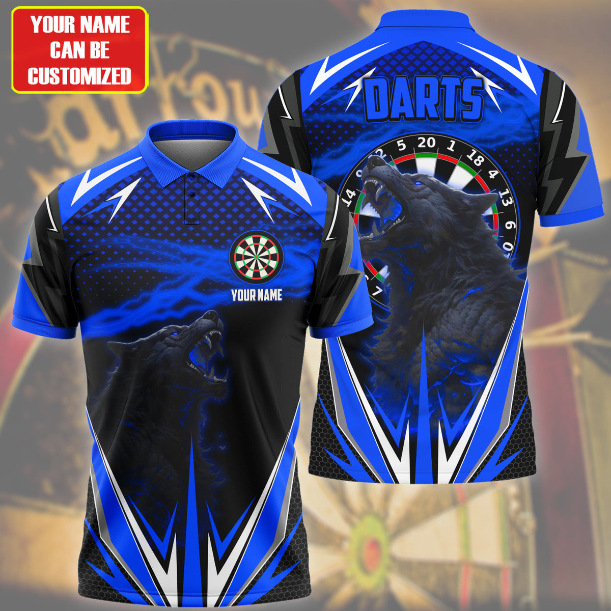 Personalized Name Werewolf Darts Blue Version All Over Printed Unisex Shirt S080402