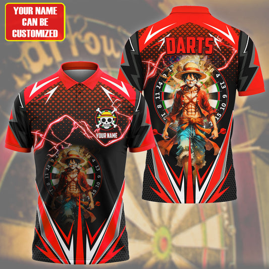 Personalized Name Luffy Darts Red Version All Over Printed Unisex Shirt S080601