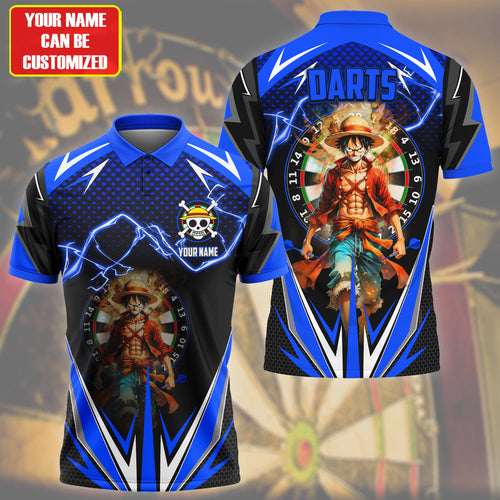 Personalized Name Luffy Darts Blue Version All Over Printed Unisex Shirt S080601