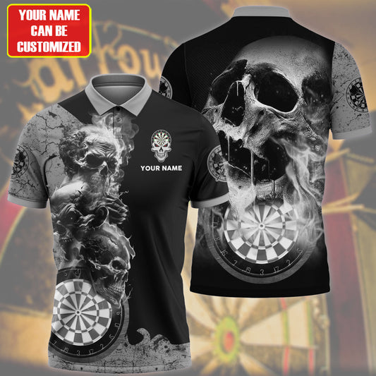 Personalized Name Black Darts Skull All Over Printed Unisex Shirt S080604