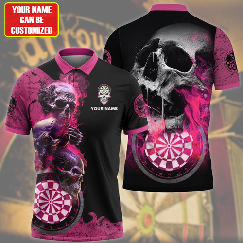 Personalized Name Pink Darts Skull All Over Printed Unisex Shirt S080604