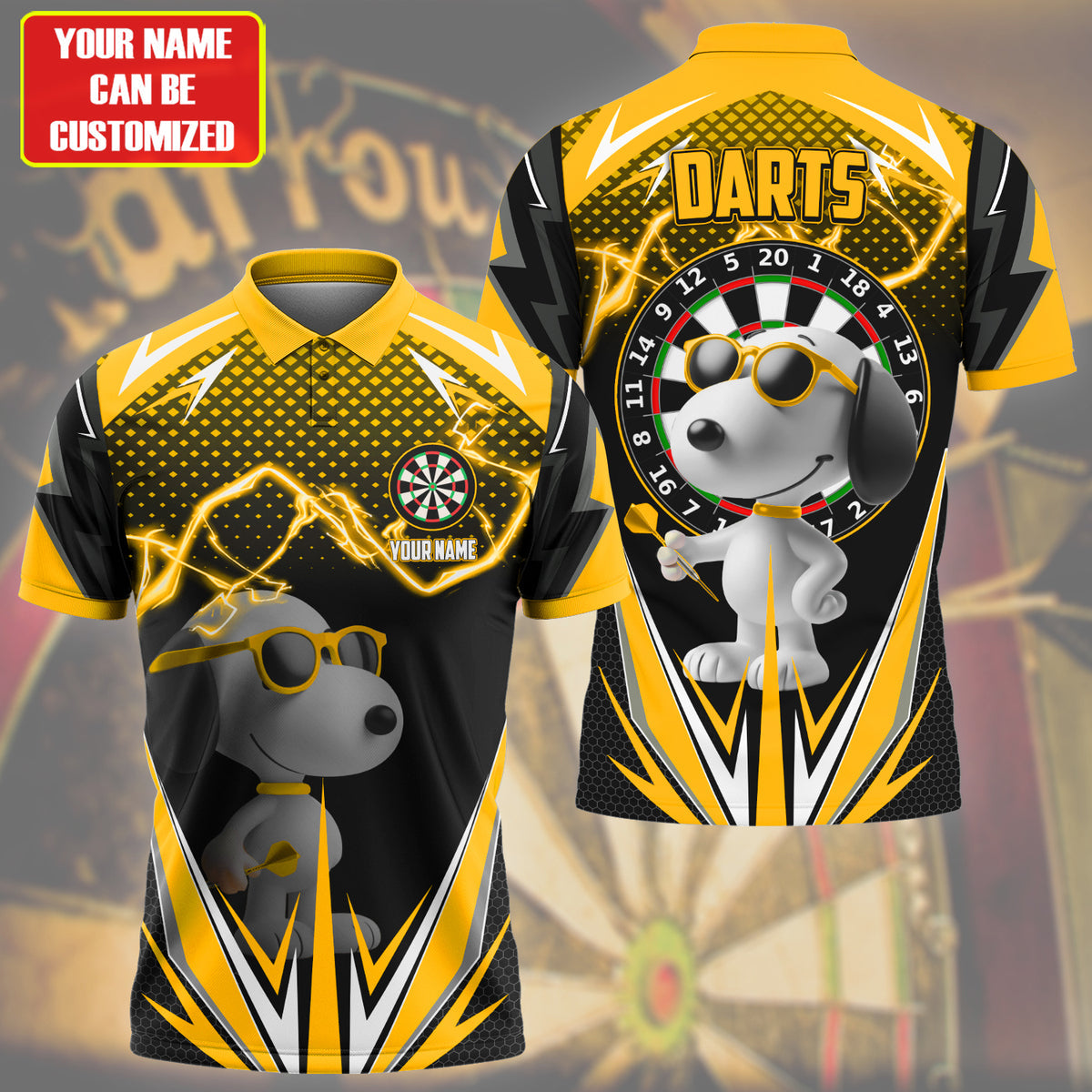 Personalized Name SNP Darts V2 Yellow Version All Over Printed Unisex Shirt S090402