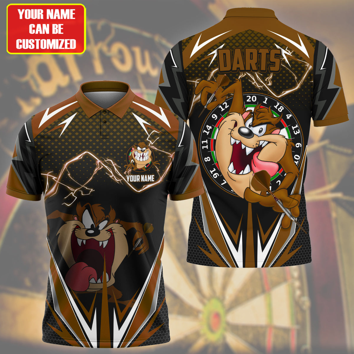 Personalized Name TD Darts Brown Version All Over Printed Unisex Shirt S090403