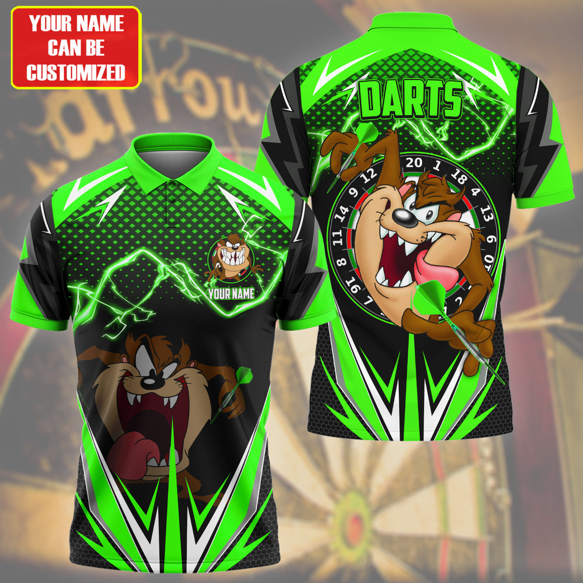 Personalized Name TD Darts Green Version All Over Printed Unisex Shirt S090403