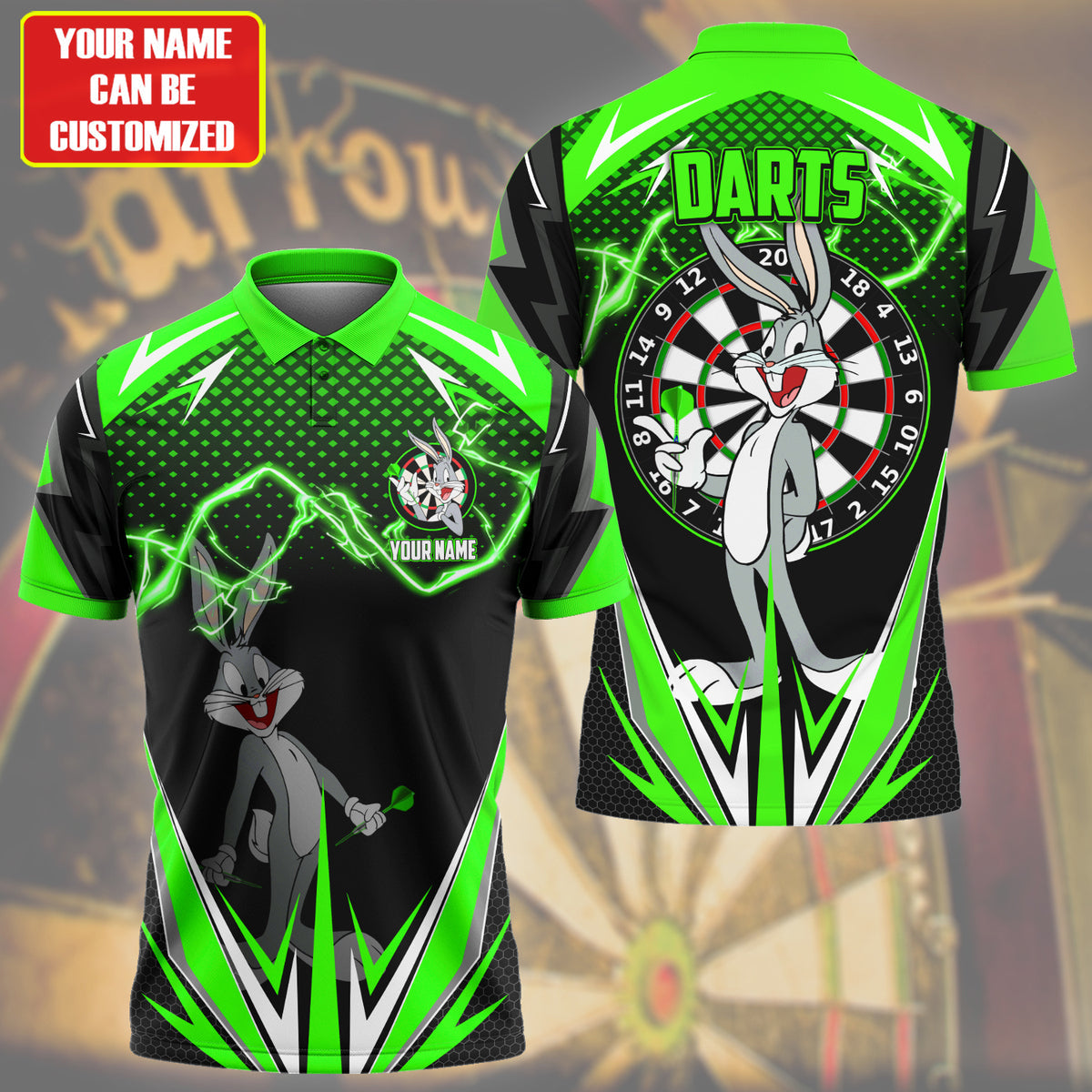 Personalized Name BB Darts Green Version All Over Printed Unisex Shirt S090404