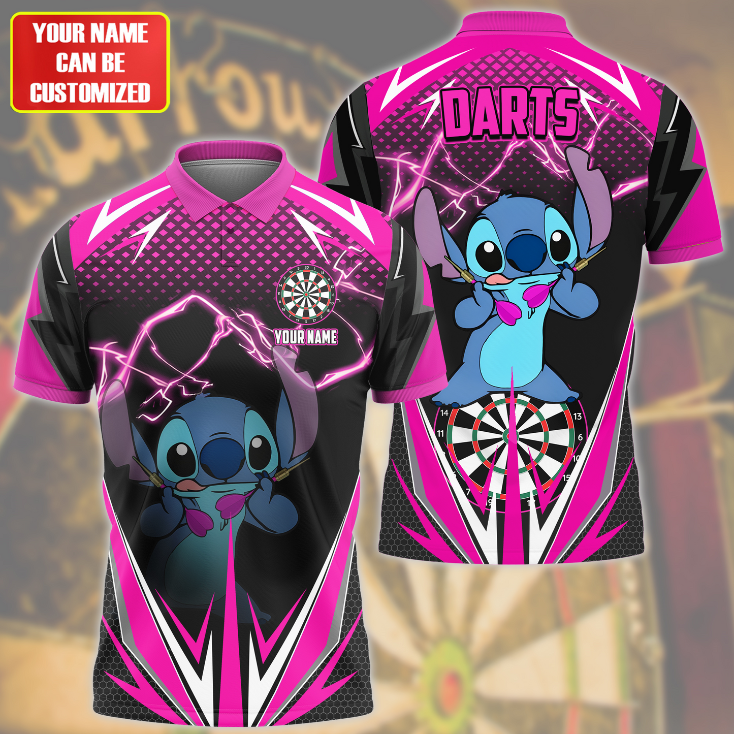 Personalized Name St Darts S3 Pink Version All Over Printed Unisex Shirt S090504