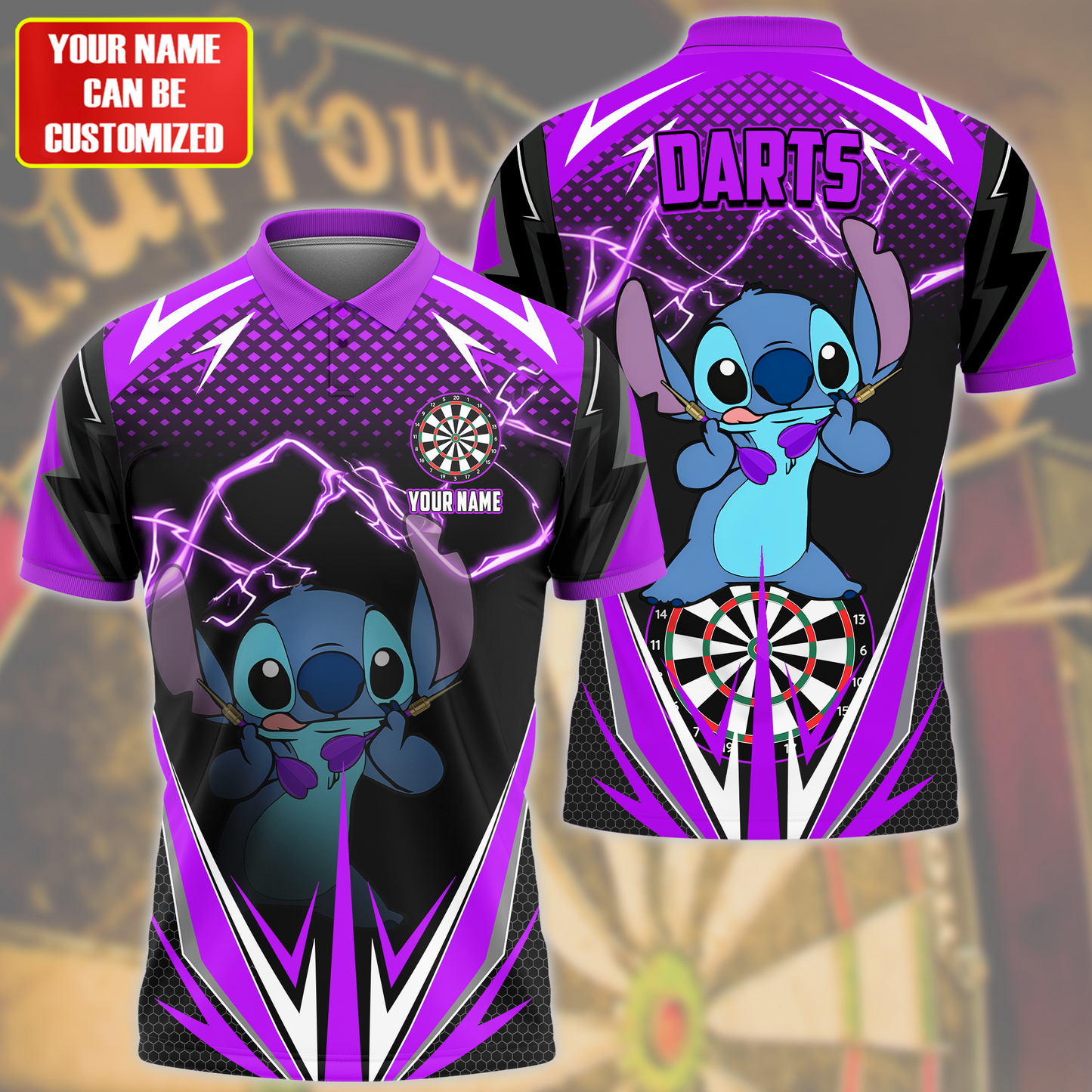 Personalized Name St Darts S3 Purple Version All Over Printed Unisex Shirt S090504
