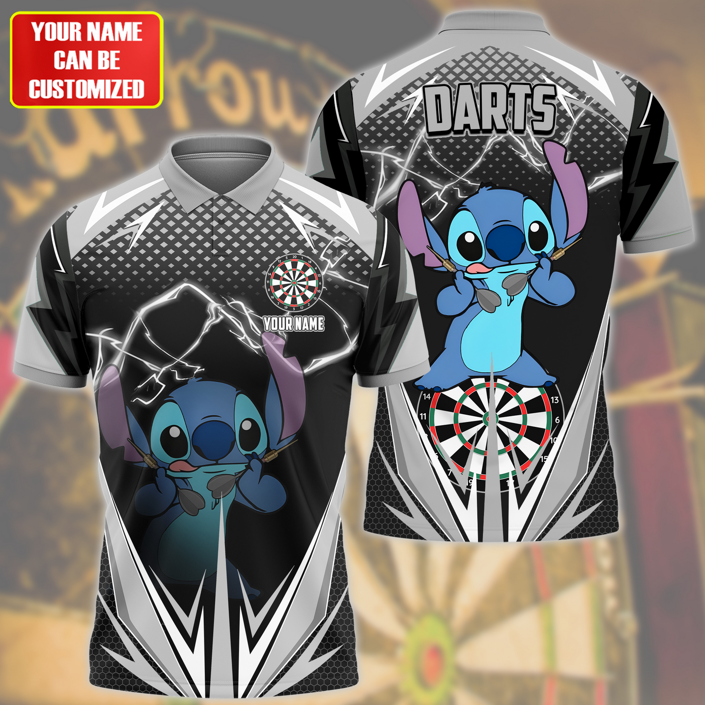 Personalized Name St Darts S3 Black Version All Over Printed Unisex Shirt S090504