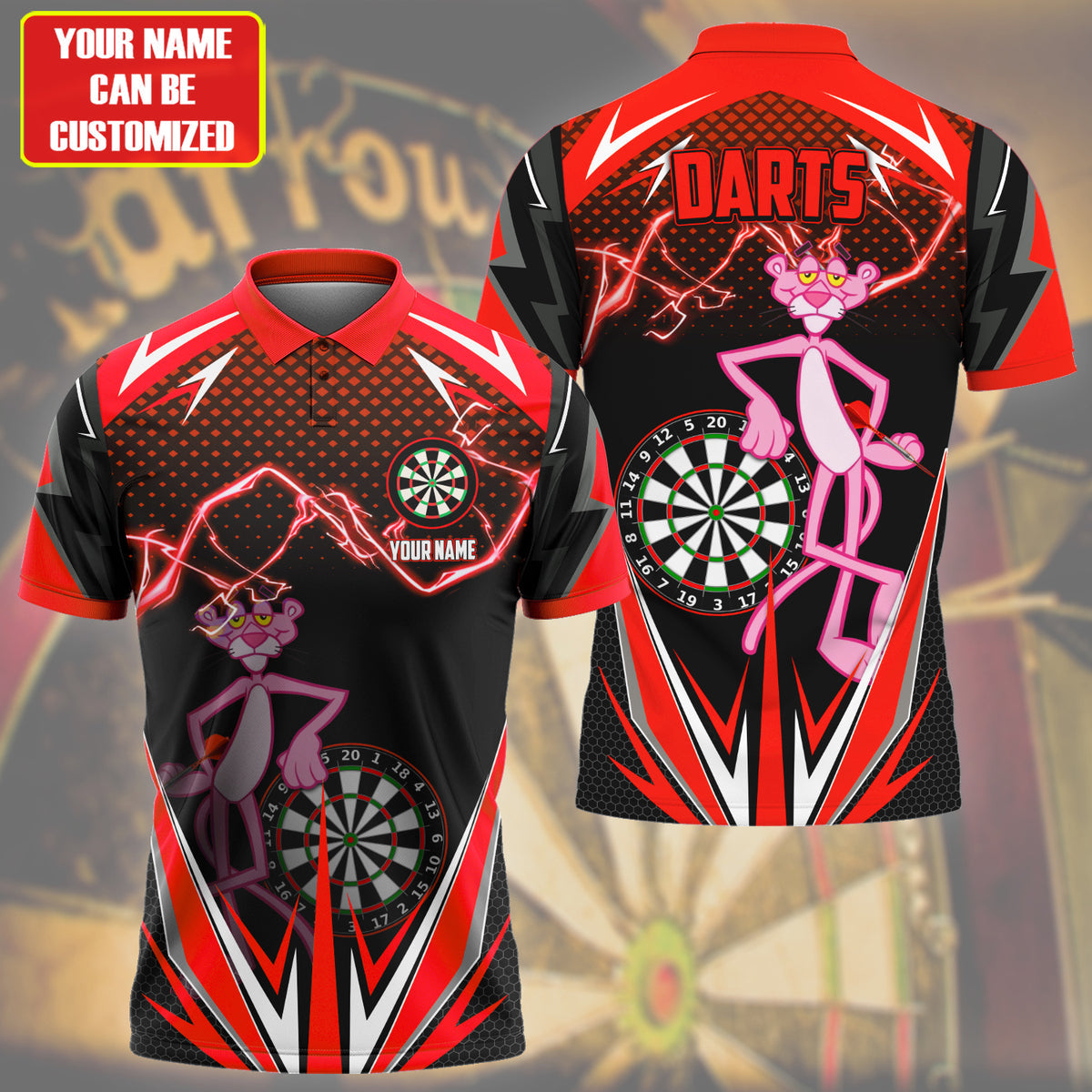 Personalized Name PP Darts Red Version All Over Printed Unisex Shirt S100501