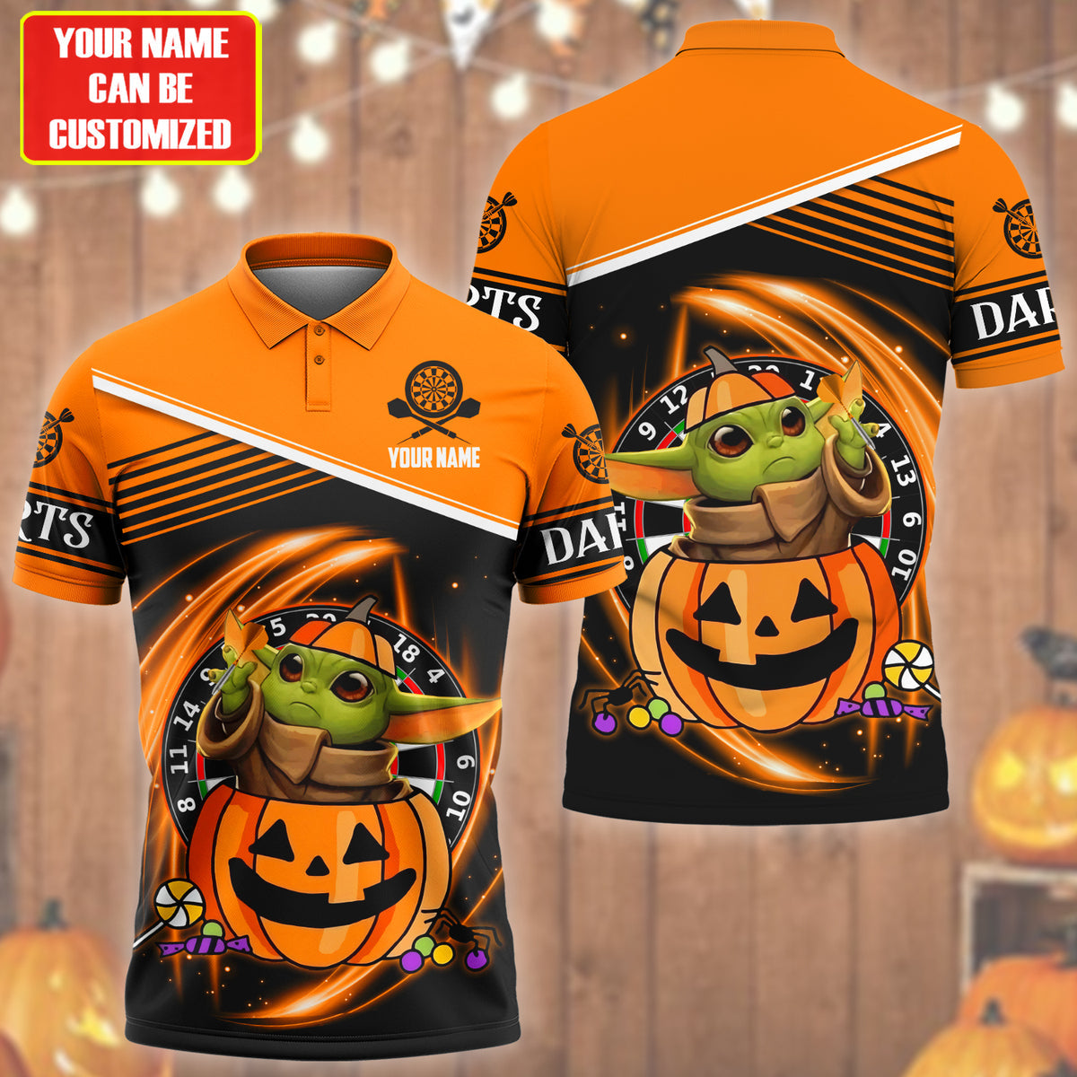 Personalized Name Yd Darts Halloween S5 Orange Version All Over Printed Unisex Shirt S100803