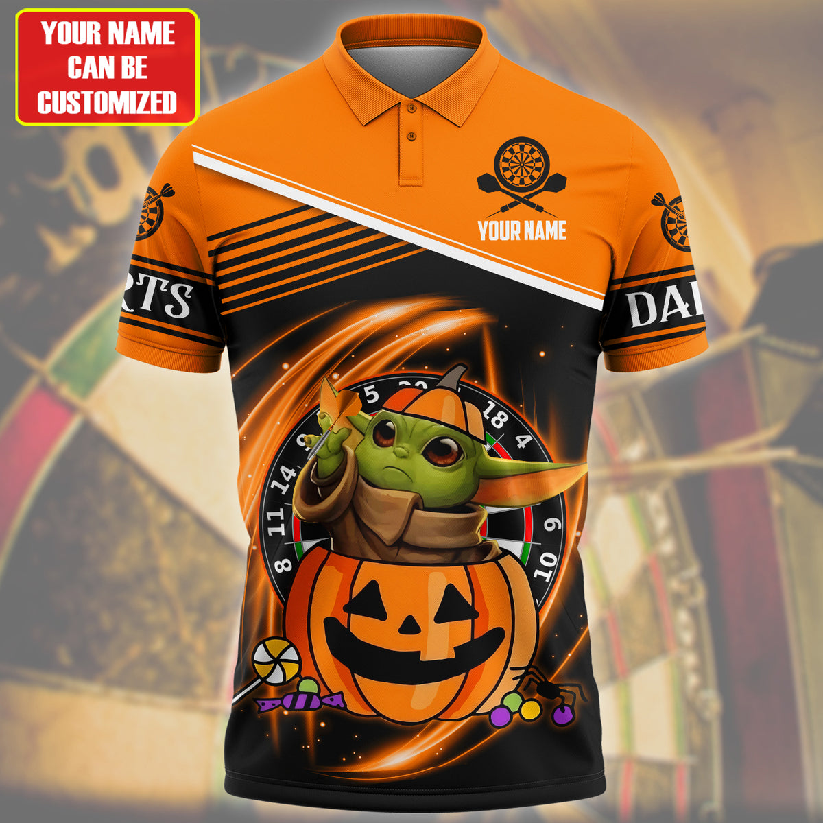 Personalized Name Yd Darts Halloween S5 Orange Version All Over Printed Unisex Shirt S100803