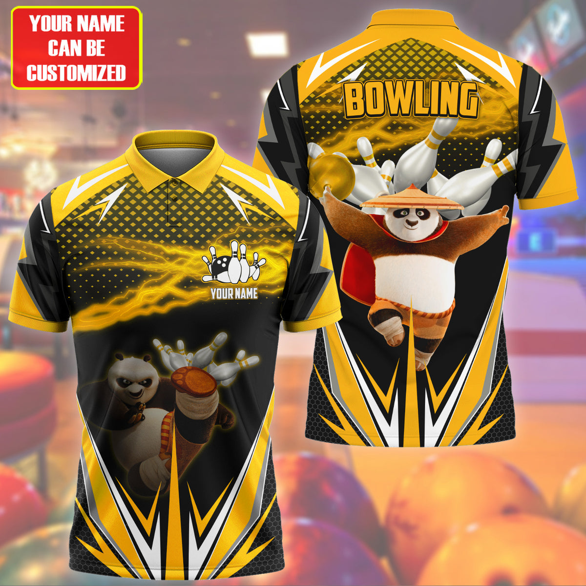 Personalized Name Po Bowling Yellow Version All Over Printed Unisex Shirt S120606