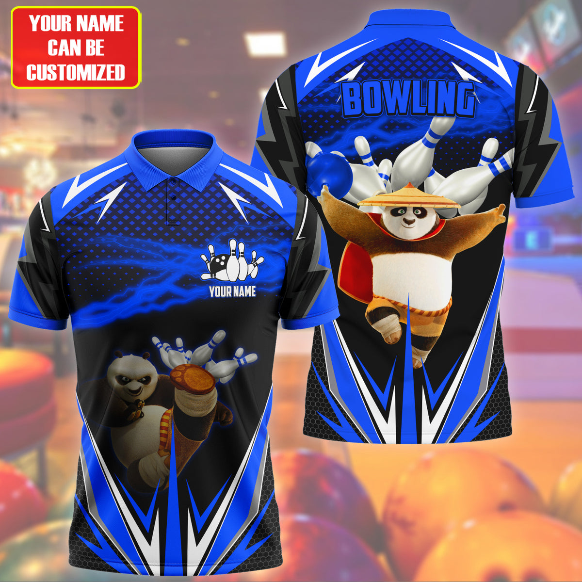 Personalized Name Po Bowling Blue Version All Over Printed Unisex Shirt S120606