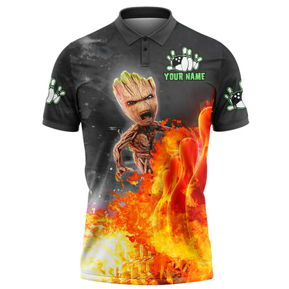 Personalized Name Gr Fire Bowling All Over Printed Unisex Shirt S120907