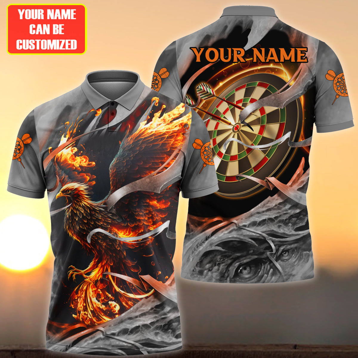 Dartboard Phoenix S5 Personalized Name 3D Shirt For Darts Player S130404