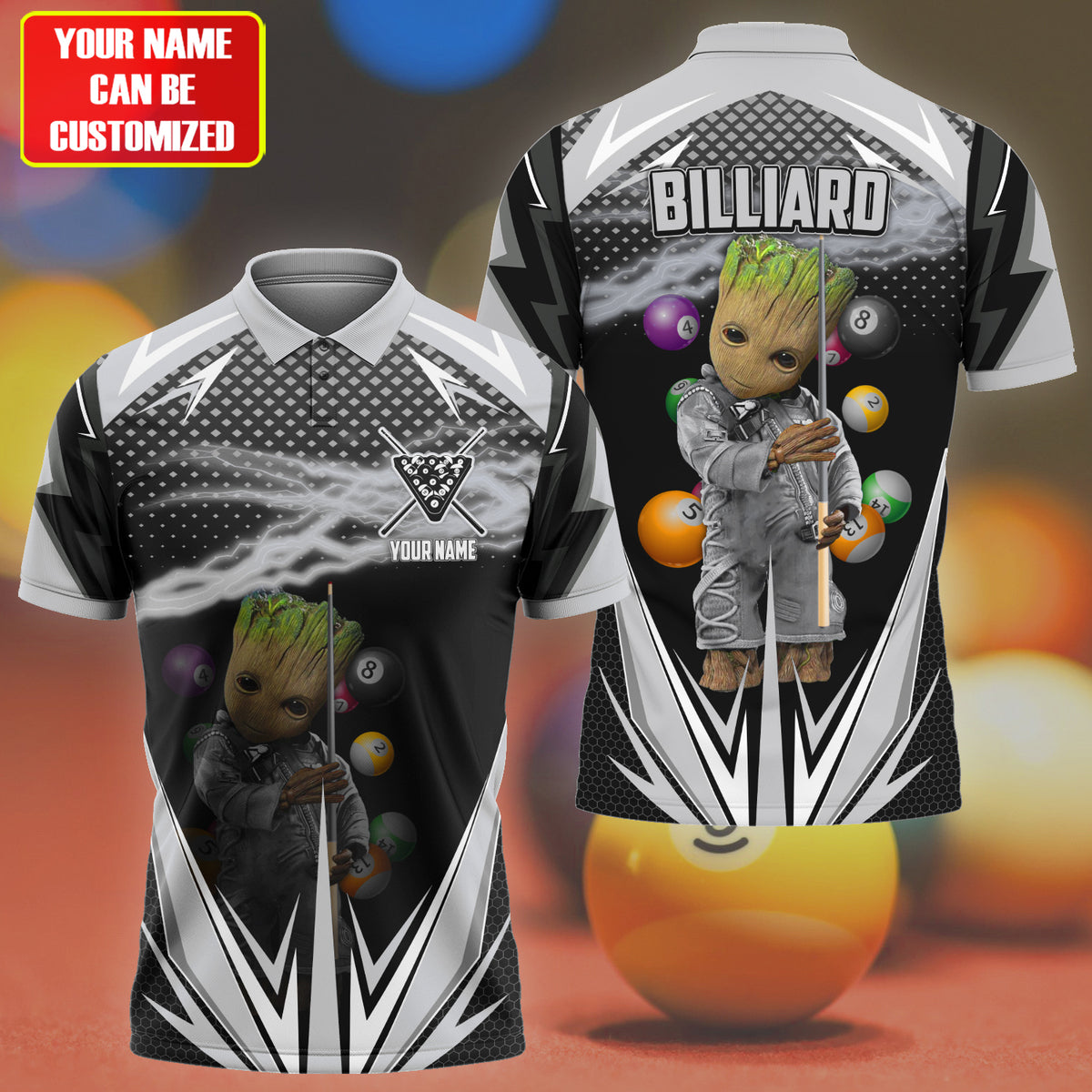 Personalized Name Gr Billiard Black Version All Over Printed Unisex Shirt S130508