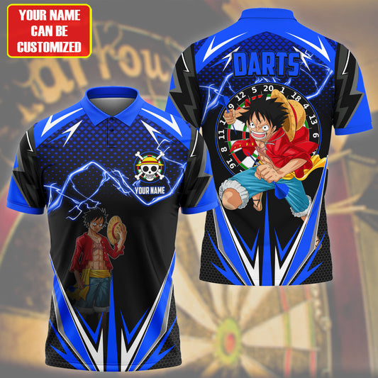 Personalized Name Luffy Darts S2 Blue Version All Over Printed Unisex Shirt S130606